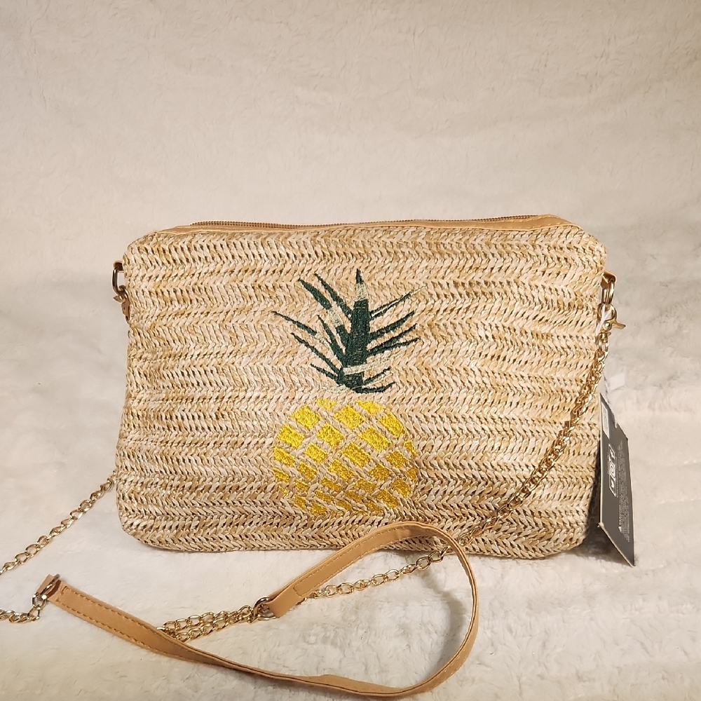 Straw Pineapple Crossbody Bag